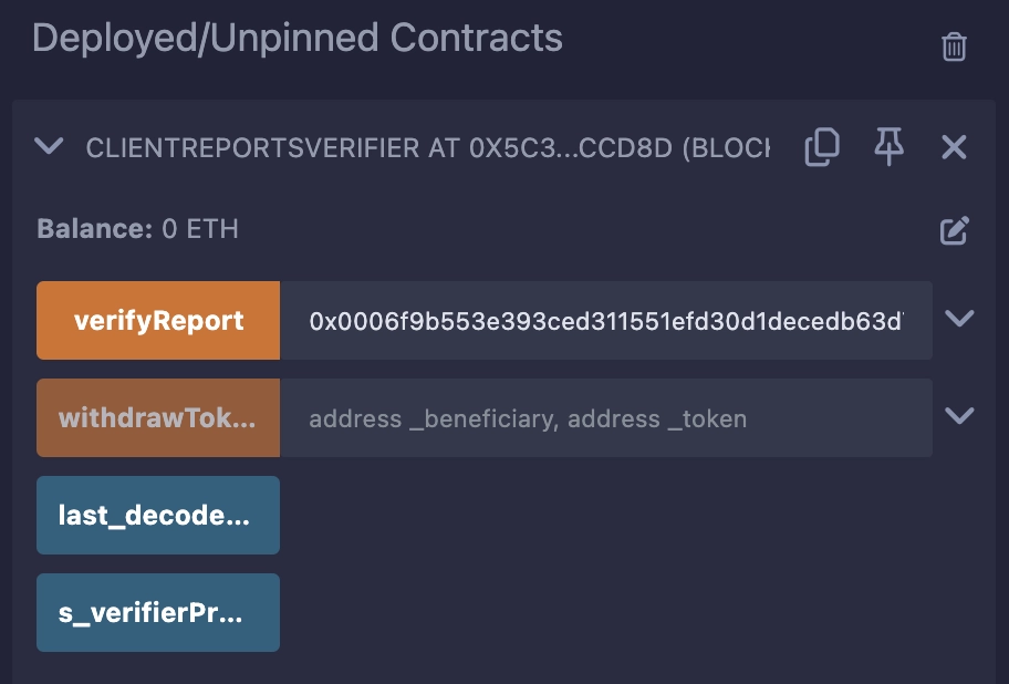 Chainlink Data Streams Remix Deployed ClientReportsVerifier Contract